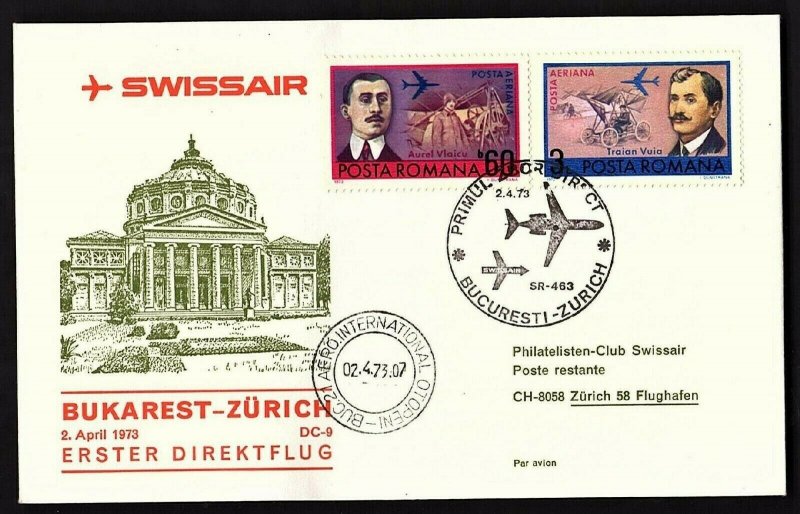 FFC ROMANIA, SWISSAIR: BUKAREST TO ZURICH (KB1931)