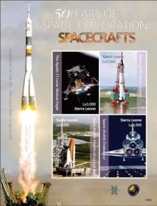 Sierra Leone 2008 - Space - Spacecrafts - Sheet of 4 Stamps - Scott #2932 - MNH