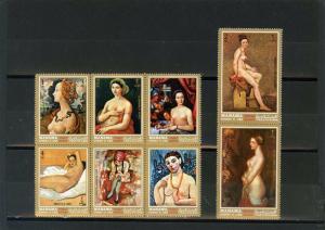 MANAMA 1972 Mi#852-859A PAINTINGS NUDES SET OF 8 STAMPS PERF. MNH 