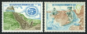 Laos 256-257, MNH. Michel 394-395. Temple Houeisai, Sapphire. 1975.