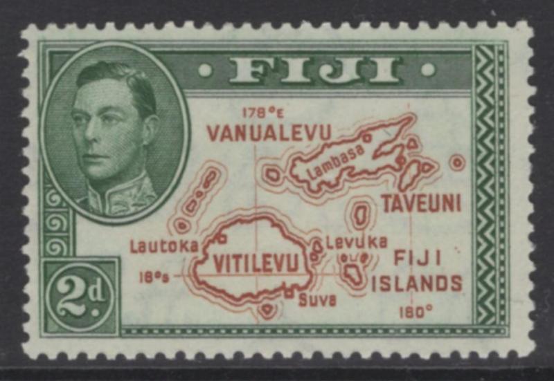 FIJI SG254 1940 2d BROWN & GREEN DIE II MTD MINT 