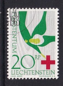 Liechtenstein  #376  used  1963 Red Cross 20rp