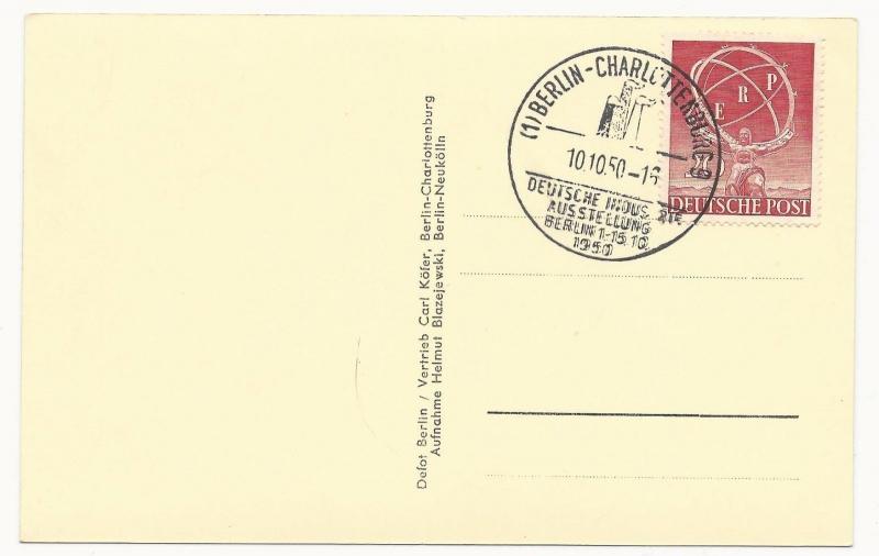 Germany Scott #9N68 on Post Card Cover Ausstellung Berlin 1950