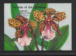 GRENADA - 1990 - M/S - FLOWERS - ORCHIDS - EXPO 90 -