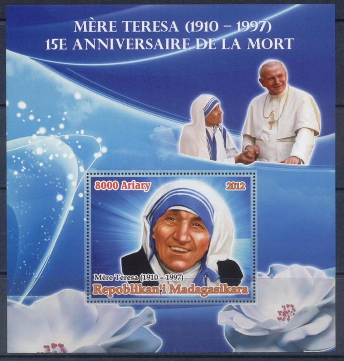 MADAGASCAR SHEET MOTHER TERESA NOBEL PRIZE