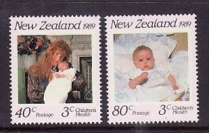 New Zealand-Sc#B135-6-unused NH Semi-Postal -Duchess & Princess-1989-