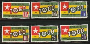 TOGO Scott 386-391 MNH** flag stamp set 1961