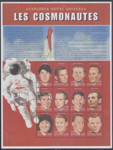 GUINEA Sc# 1612a-l MNH S/S of 12 DIFF WORLD WIDE ASTRONAUTS