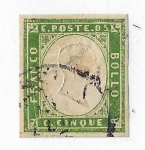 Sardinia  (Italy) Sc #10 5c green used VF