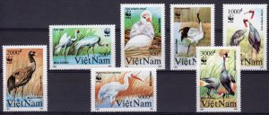 Viet Nam 1991 Sc#2243/2249 WWF Endangered Birds Set (7) MNH