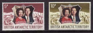 1972 British Antarctic Territory Sc #43-44  25th Wedding Anniversary MNH Cv$7.75