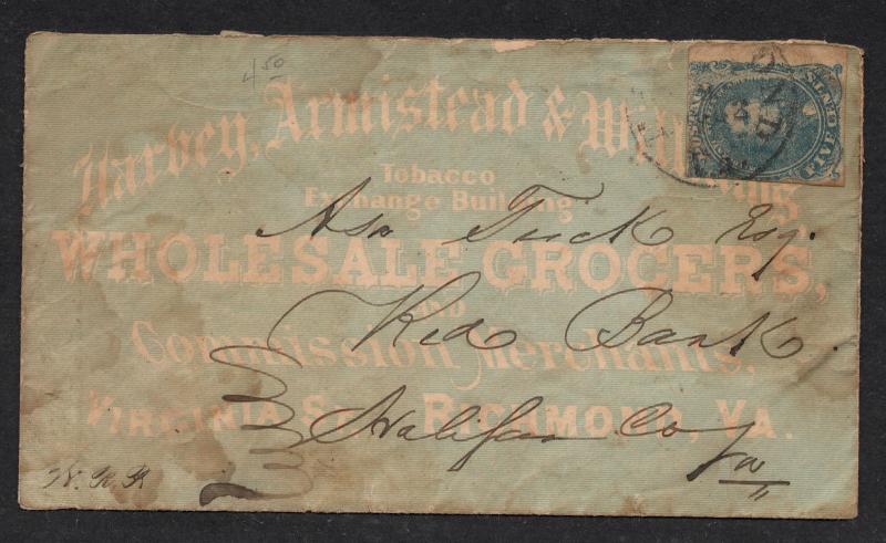 **CSA Cover SC# 4 Richmond, VA Adv Cover Harvey Armistrad & Williams RARE