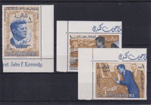 1965 Ras Al Khaima - President Kennedy commemoration - Mi 9-11- MNH