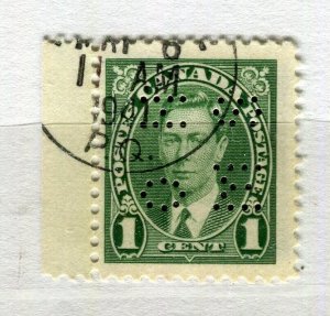 CANADA; 1937-38 early GVI issue OFFICIAL PERFIN issue fine used 1c. value