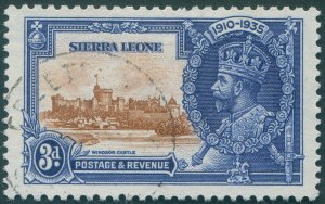 Sierra Leone 1935 3d brown & deep blue Jubilee SG182 used