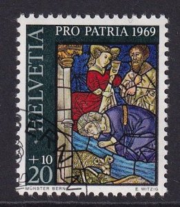 Switzerland  #B383  cancelled  1969 stained glass  20c