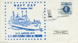 U.S. Scott 1147 On 1960 U.S.S. Amphion Navy Day Cover