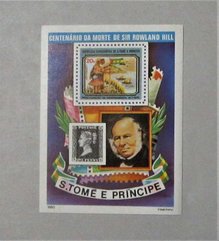 St. Thomas Prince Is.- 577, MNH Imperf. S/S. Sir Rowland Hill. SCV - $11.00