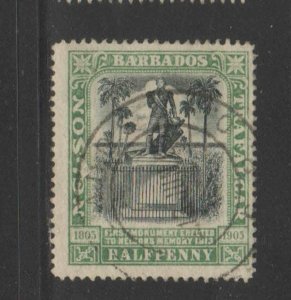 BARBADOS #103  1906  1/2p  LORD NELSON MONUMENT      USED F-VF  s