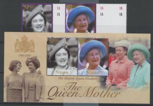 Nauru #499-501 Mint (NH) Souvenir Sheet (Queen)