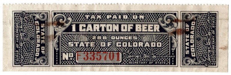 (I.B) US State Revenue : Beer Tax 288oz (Colorado)