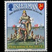 ISLE OF MAN 1973 - Scott# 28 Vikings Landing Set of 1 LH