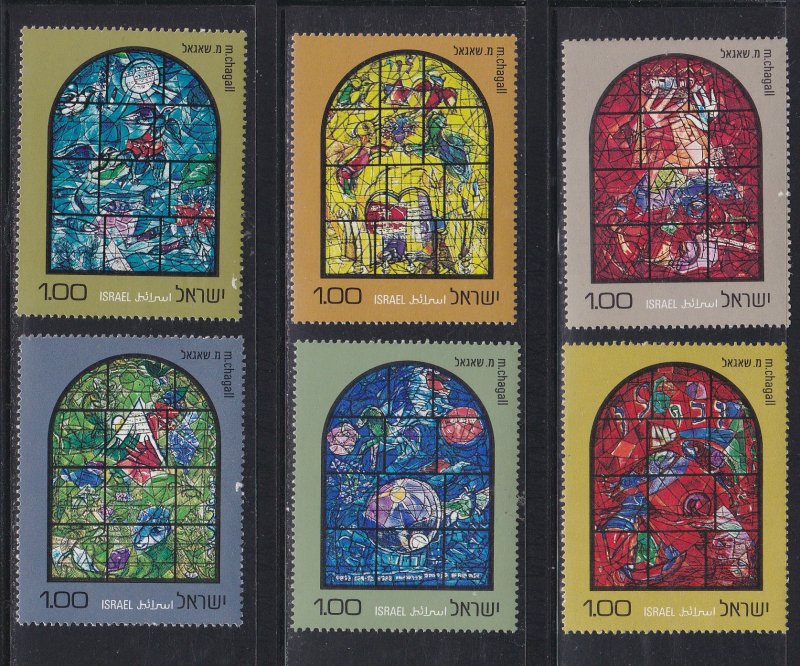 Israel # 509-520, Chagall Stained Glass Windows, NH Set, 1/2 Cat.