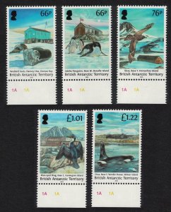 BAT Birds Whales British Historic Huts 5v Margins 2015 MNH SG#675-679