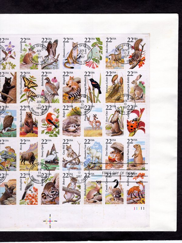 2335a North American Wildlife, sheet/50 FDC