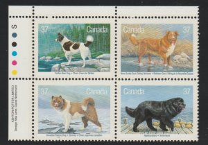 Canada 1220a Dogs - MNH - Se-tenant Plate block UL