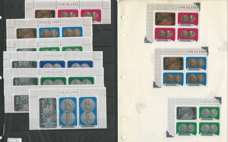 Cook Islands Stamp Collection on 11 Pages, #339-345 Mint NH Sets & Sheets