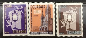 Ecuador 1958 #c327-9, Eucharist Symbol, MNH.