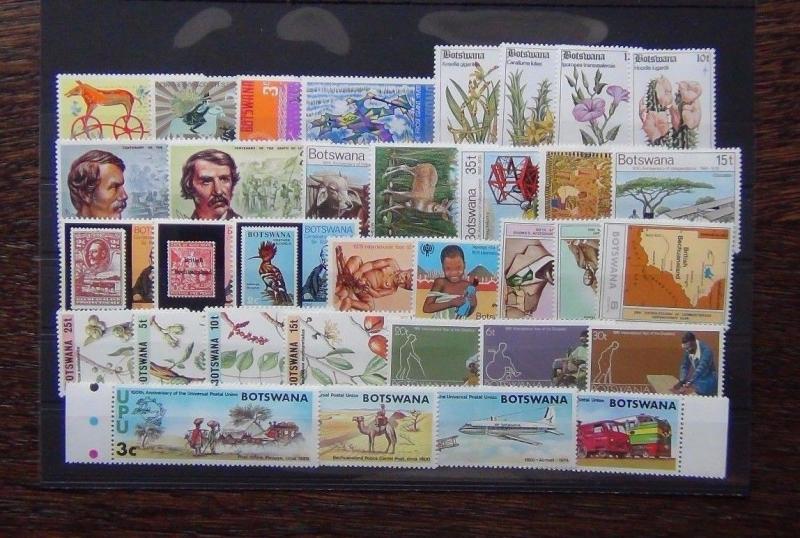 Botswana 1973 1981 sets Livingstone Flowers UPU Disabled Rowland Hill IYC MNH