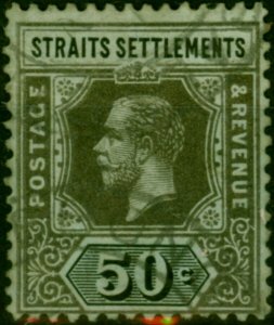 Straits Settlements 1918 50c Olive Back SG209a Fine Used