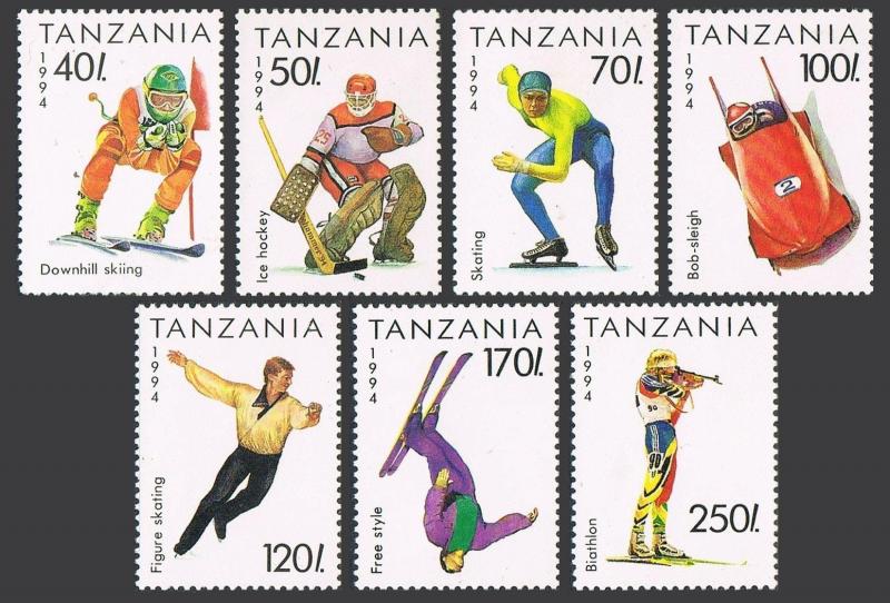 Tanzania 1201-1207,1208,MNH.Michel 1705-1711,Bl.239. Olympics Lillehammer-1994.