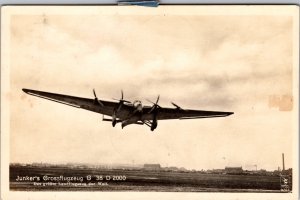 1931 Hannover Germany Aviation Junkers G 38 RPPC Postcard Cover to Berlin