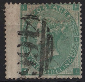 GB 1862 1s green fine used wing marginal sg90 cat £300