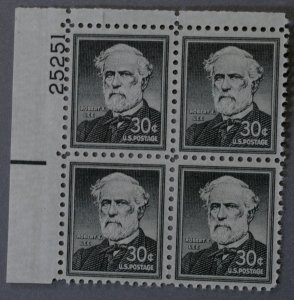 United States #1049 30 Cent Lee Plate Block of Four MNH