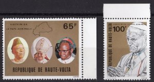 Upper Volta 1980 Sc#528/529 POPE JOHN PAUL II VISIT UPPER VOLTA Set (2) MNH