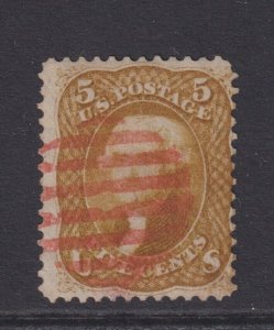 67 Fine used neat red grid cancel with nice color cv $ 810 ! see pic !