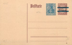 E0025 Germany Weimar Republic 1921 Postal Card 15pf+30pf Coat of Arms and Crown
