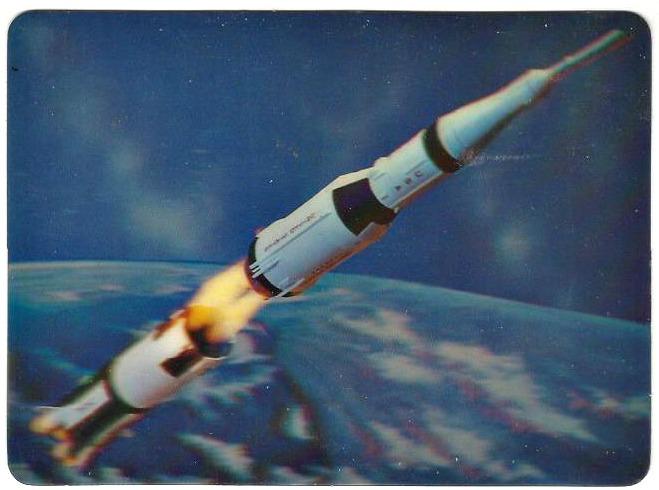 USA Apollo Spacships 3D Postcards (3) Scarce