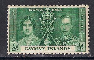 Cayman Islands 1937 1/2d Coronation MM Stamp ( B99 )