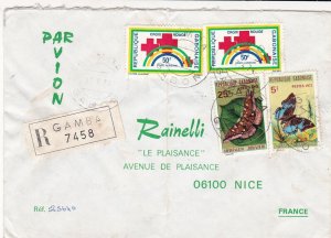 French Colonies Regd Air Mail 1974 Butterflies & Red Cross Stamps Cover Rf 44700