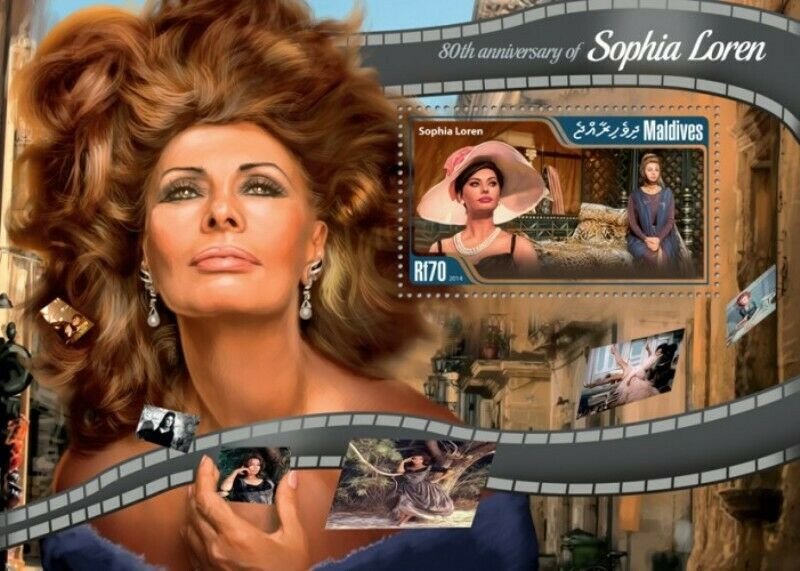 Maldives - 2015 Sophia Loren - Stamp Souvenir Sheet - MLD15109b