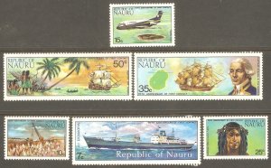 NAURU Sc# 108 - 113 MNH FVF Set6 Early Times Cheif Hunter Ship Airplane Map