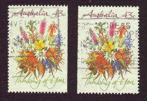 Australia 1990 Sc#1164-1164b 43c Bouquet of Flowers USED.