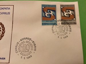 Cyprus First Day Cover International Labour Organisation 1969 Stamp Cover R43236