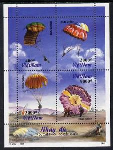 Vietnam 1995 Parachutes perf sheetlet containing 4 values...