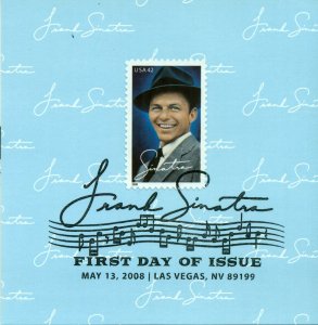 USA 2008 Frank Sinatra Souvenir FDC Card #4265 (GCD) BIN=$1.00